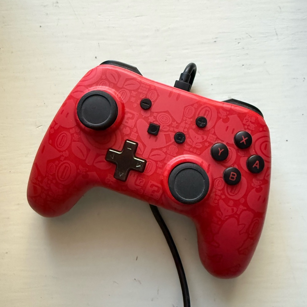 Red Wired Game Controller - Red Controller